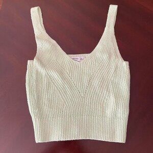 Stradivarius light green knitted crop top